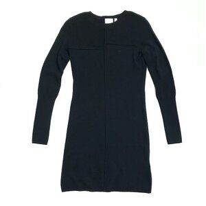 AG Adriano Goldschmied Mini Sweater Dress Womens XS Black Cashmere Long Sleeve